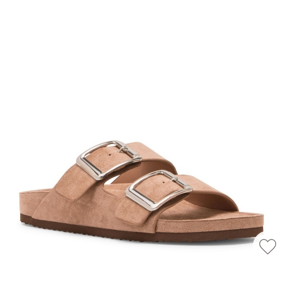 Madden Girl Tan Sandals with Silver Buckles